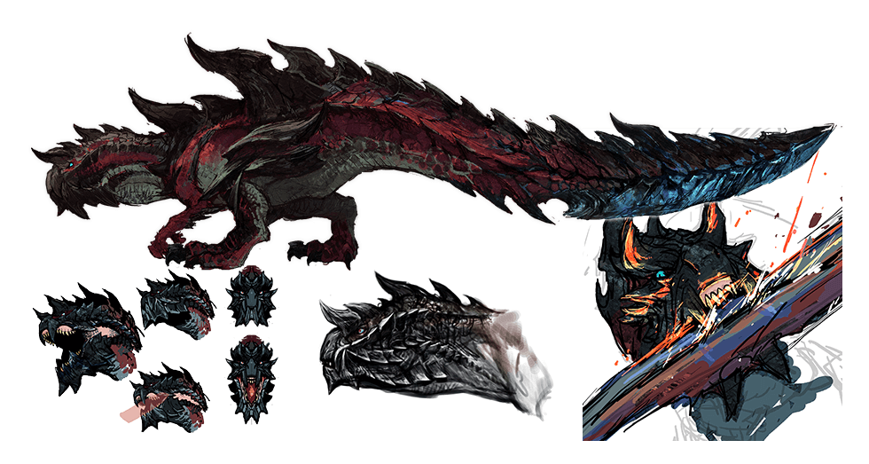Are There Concept Art Reference Art Of Rathian Other Monsters Similar To The Mhgen Flagships Fandom