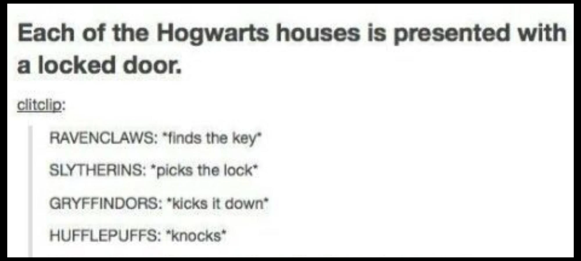 Hogwarts House Stereotypes Fandom