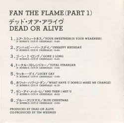 デッド・オア・アライヴ　Fan The Flame (Part 1)　宣伝チラシ Dead Or Alive - Fan The Flame (Part 1) - The dB Mixes