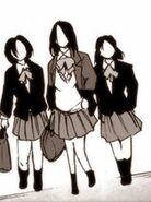 3 high school students in the manga. The uniform is the same one that Hisako wears in the game.