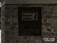 Sign on the clock tower, location of the generator for overtime mode.