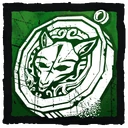 Weißes Wolfsmedaillon