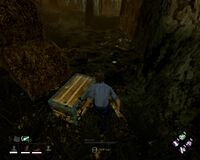 A Chest spawned in an inaccessible location, making it unlootable