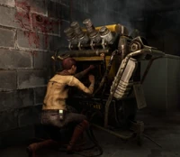 Zarina mentre ripara un Generatore.