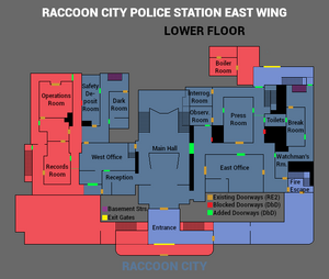 RaccoonCityPoliceStationEastWingOutline LowerFloor