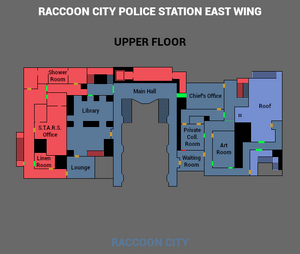 RaccoonCityPoliceStationEastWingOutline UpperFloor