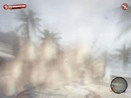 Getting knocked back by the blast (no HP lost)
