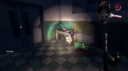 A workbench in a stairwell