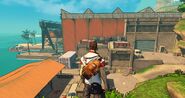 Overlooking the docks and warehouse