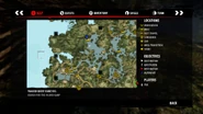 Its location on the map in Riptide, with Paradise Survival Camp to the south