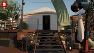 The entrance to the yurt