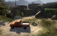 Jose's truck parked outside the bunker