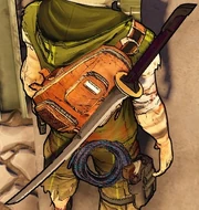 The Katana on Cliffs back