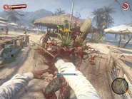 Xian hacking up zombies with a Wakizashi