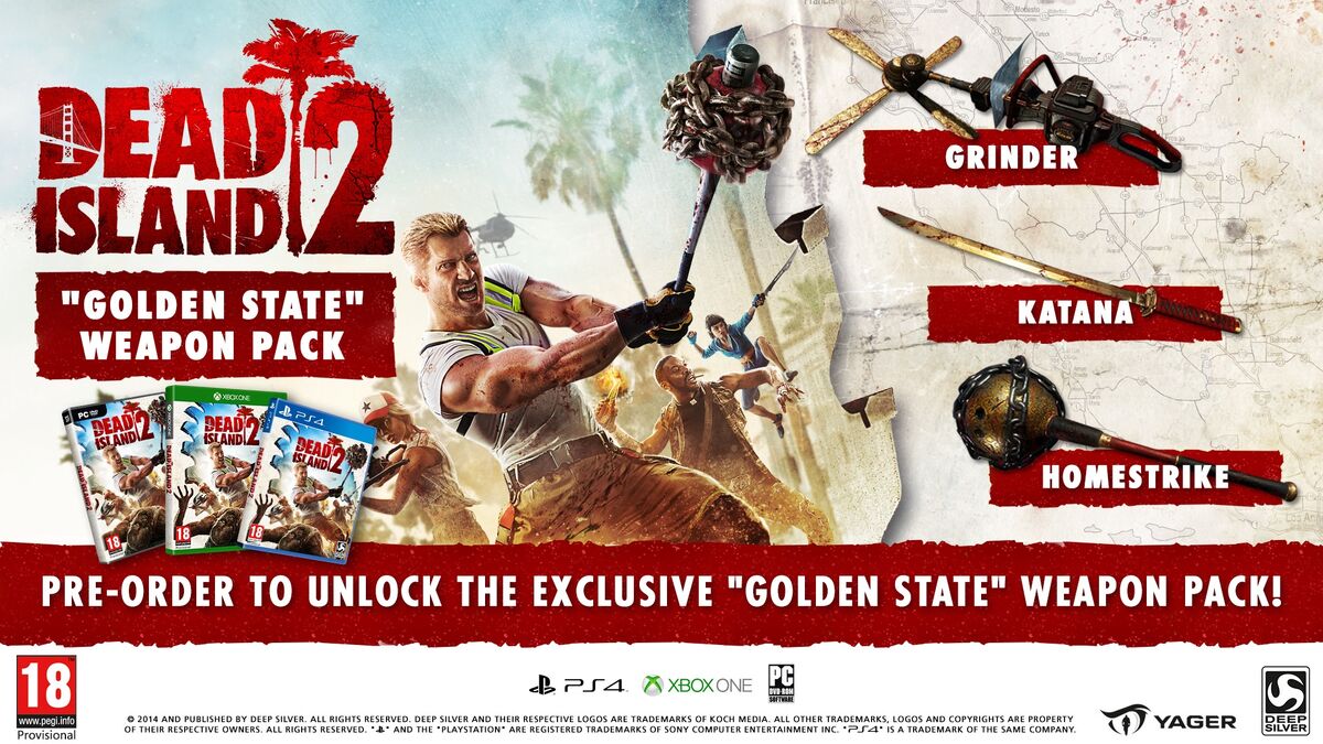Dead island 2 где блок предохранителей Golden State Weapon Pack Dead Island Wiki Fandom