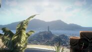 The Lighthouse from the upper Hotel balcony accessible during the prologue