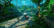 Cliff escaping from Welles through the greenhouse