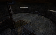 The turret, containing a metal weapons case
