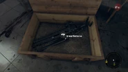The minigun packed up in its box in the Definitive Edition