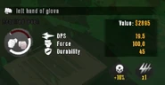 The stats of the weapon