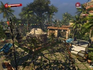 A view of the courtyard from the café balcony in the original game