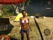 Miya in her campsite.