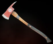 The inventory render of a green 'uncommon' rarity Fire Axe