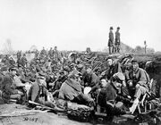 769px-Union soldiers entrenched along the west bank of the Rappahannock River at Fredericksburg, Virginia (111-B-157)