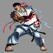 Ryu charging up an Hadouken