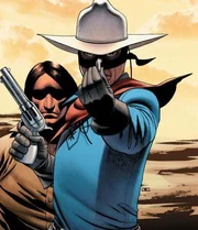 Lone Ranger brandishing his sweet shiny nickel-plated revolver