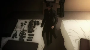 Kiritsugu with his weapons