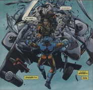 Aric casually ripping open an attack helicopter.