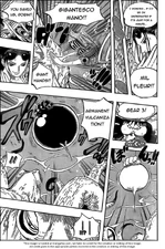 Luffy using Busoshoku in a offensive type attack.