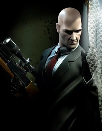 Agent 47 in combat with his Walther