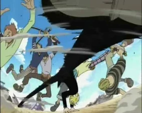 Sanji using the Black Leg style
