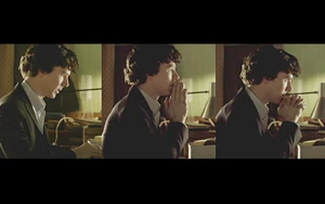 Sherlock collecting his data and processing them for a solution