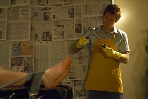 Dexter in a improvised Kill Room.