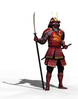 samurai armor and weapons diagram
