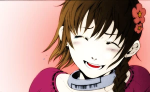Minatsuki aparentando ser una persona inocente.