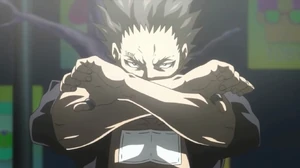 Senji's rings on his thumbs