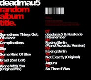 Alternate tracklist from the CD.
