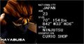 Hayabusa's data on the Dead or Alive Playstation character selection screen