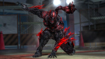 A costume for Ryu based on a black and red Fiend from Ninja Gaiden. Spikes stand out from his body and his face resembles a skull.