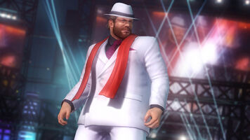 Bass Armstrong: A modified version of his C6 from Dead or Alive 2 Ultimate; a matching white business suit and fedora hat, and an orange skinny scarf draped over the neck.