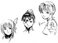 Concept art, with Ayane and Kasumi (PlayStation version)