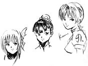 Concept art, with Ayane and Lei Fang (PlayStation version)