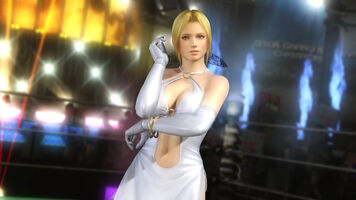 Helena: White party dress with long white gloves, two gold bracelets on her left wrist, white knee-high stockings and white high-heeled sandals. (Recolor of Leifang's C8)