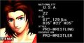 Tina's data on the Dead or Alive Playstation character selection screen