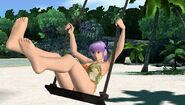 Ayane playing on a rope swing