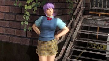 Ayane's school uniform. A blue vest over a paler blue shirt, with a red ribbon.